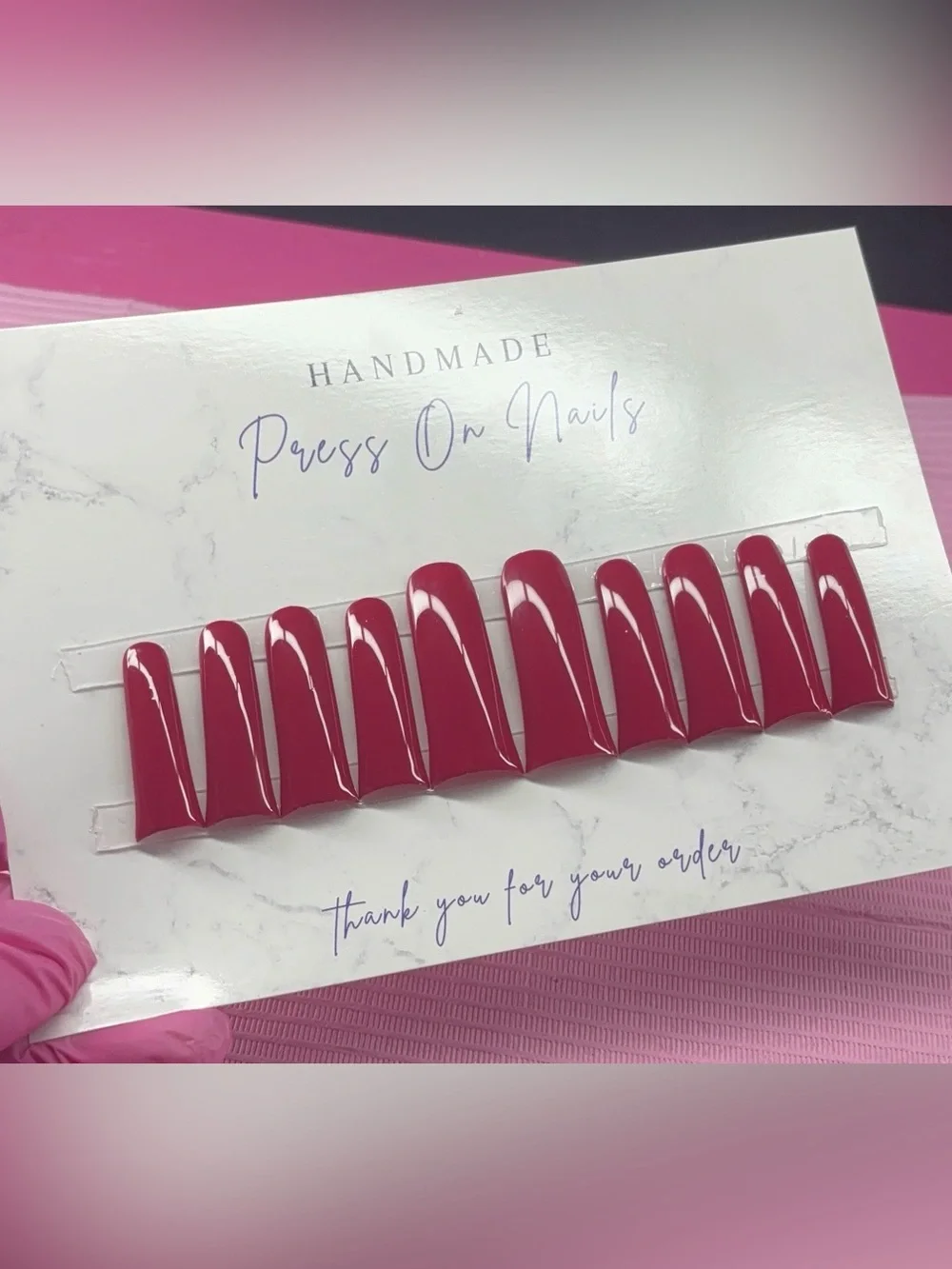 2XL duck press on nails solid color handmade custom builder gel